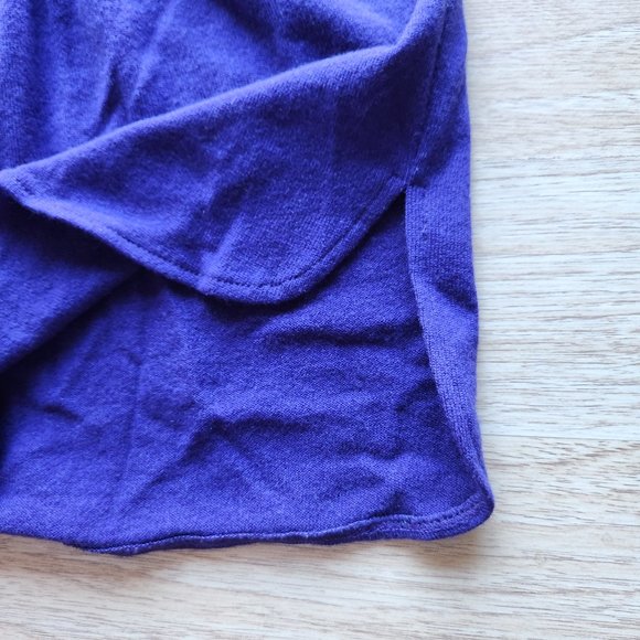 EUC Maria Di Ripabianca Made in Italy Cashmere Peplum Top V-Neck Purple - Picture 7 of 8